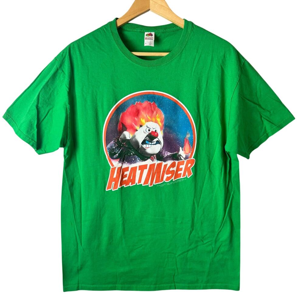 Warner Brothers Heat Miser Graphic T-Shirt Mens Large Green 100% Cotton FOTL